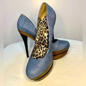 Jessica Simpson 5” Platform Heels; Size 9M; Light Denim Color